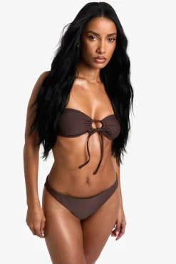 boohoo Essentiels de Maillots de Bain - Haut Bikini Bandeau Multi-usage<Femme Looks Chocolat|Tenues De Plage