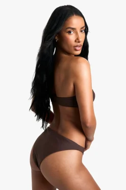 boohoo Essentiels de Maillots de Bain - Haut Bikini Bandeau Multi-usage<Femme Looks Chocolat|Tenues De Plage