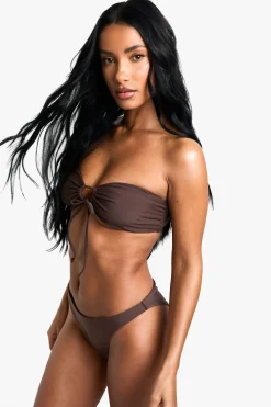 boohoo Essentiels de Maillots de Bain - Haut Bikini Bandeau Multi-usage<Femme Looks Chocolat|Tenues De Plage