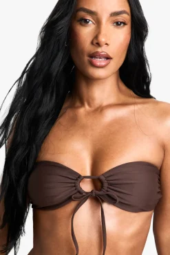 boohoo Essentiels de Maillots de Bain - Haut Bikini Bandeau Multi-usage<Femme Looks Chocolat|Tenues De Plage