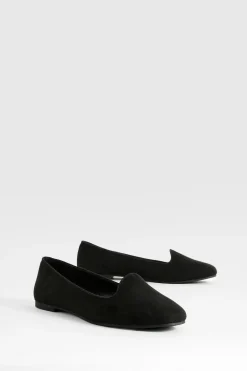 boohoo Faux Suede Ballerines basiques en daim synthétique<Femme Ballerines|Basiques