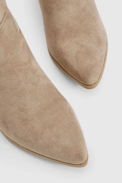 boohoo Faux Suede Bottes Western Mi-Mollet< Bottes|Bottes En Daim