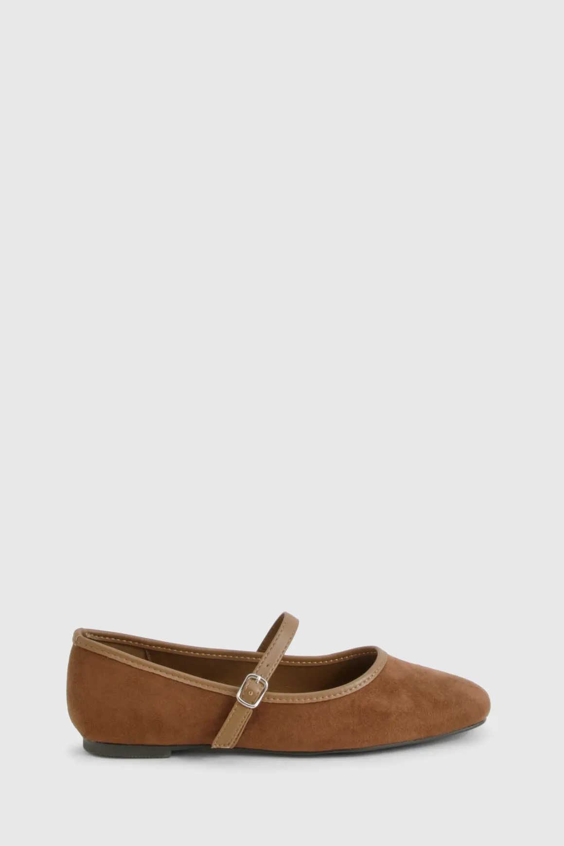 Faux Suede Contrast Ballet Flats