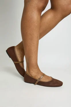 Faux Suede Contrast Ballet Flats