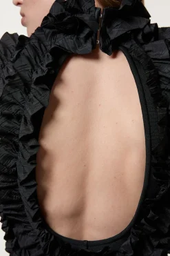 KarenMillen Figure Form Bandage Knit Woven Rosette Detail Top<Femme Tops D’Automne|Tops