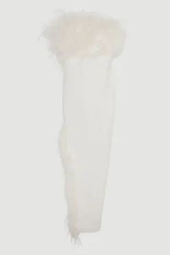 KarenMillen Figure Form Robe Midi en Maille Bande avec Détail de Plumes et Bandeau<Femme Pulls Et Gilets|Toutes Les Mailles