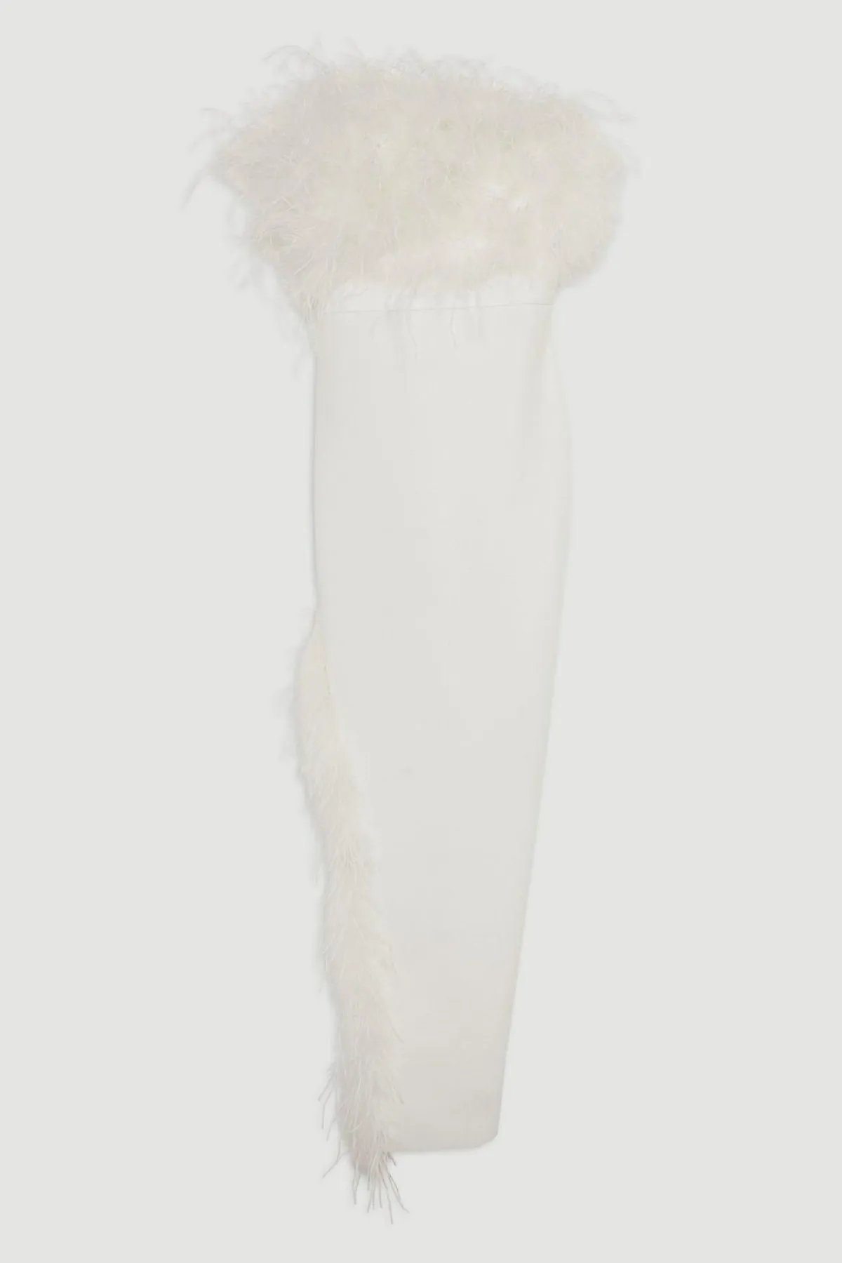 KarenMillen Figure Form Robe Midi en Maille Bande avec Détail de Plumes et Bandeau<Femme Pulls Et Gilets|Toutes Les Mailles