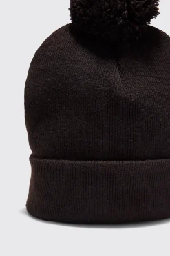 Flat Knit Bobble Beanie