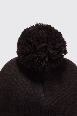 Flat Knit Bobble Beanie