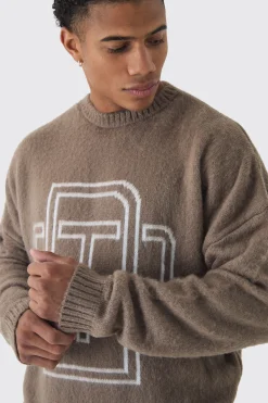 boohooMAN Fluffy Knit BM Jumper<Homme Tout Afficher|Maille