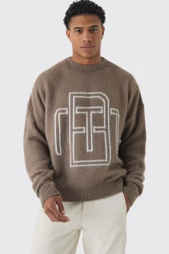 boohooMAN Fluffy Knit BM Jumper<Homme Tout Afficher|Maille