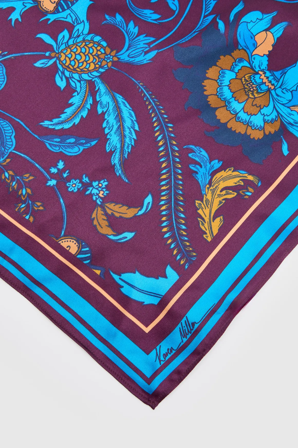 Foulard Carré En Soie Imprimée