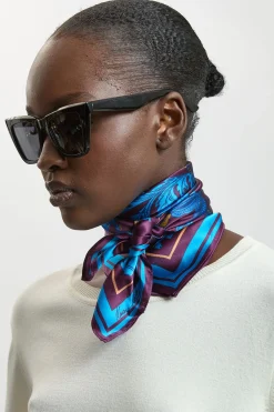 Foulard Carré En Soie Imprimée