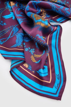 Foulard Carré En Soie Imprimée