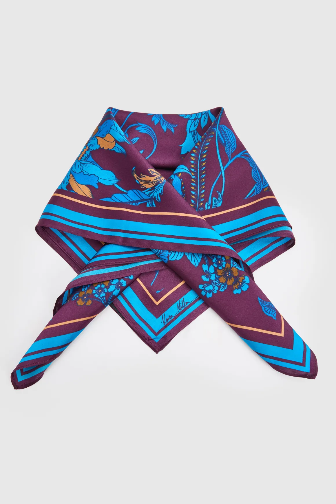 Foulard Carré En Soie Imprimée