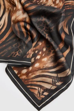 Foulard Carré En Soie Imprimée
