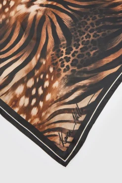 Foulard Carré En Soie Imprimée