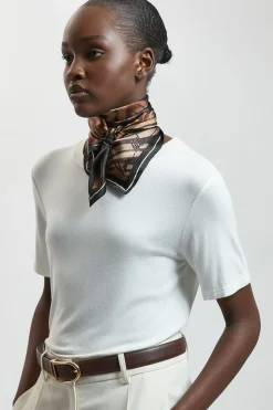 Foulard Carré En Soie Imprimée