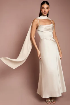 Foulard En Satin Champagne