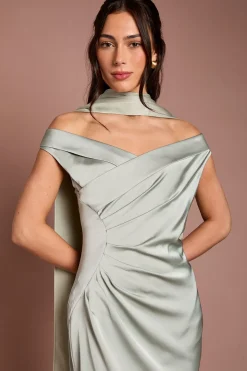 Foulard En Satin Vert Sauge