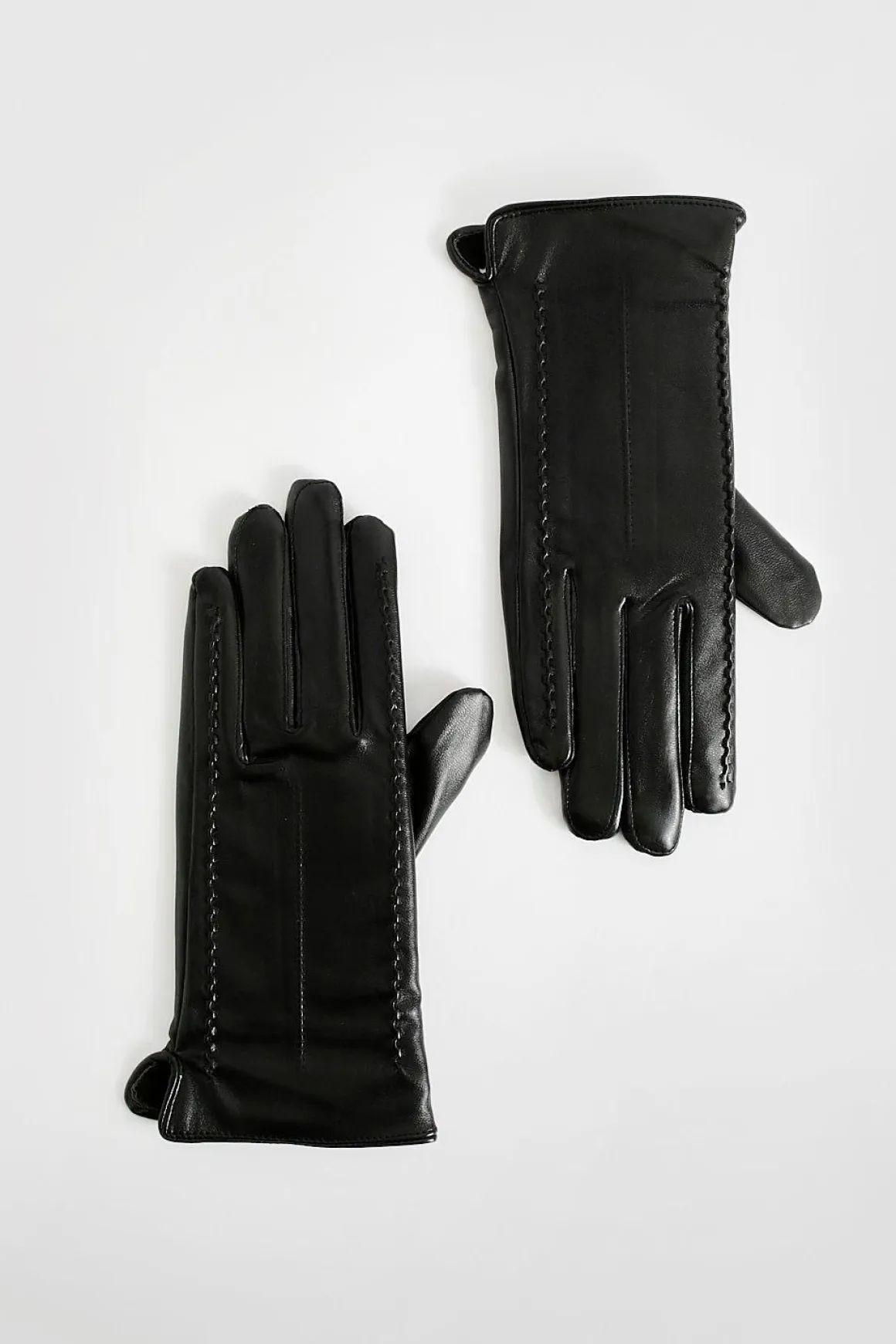 Gants En Synthétiquecuir Avec Détails De Coutures