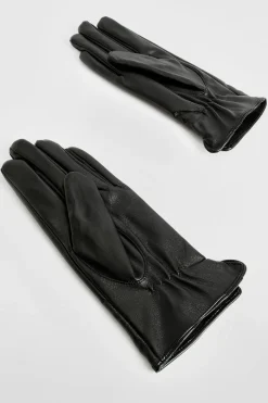 Gants En Synthétiquecuir Avec Détails De Coutures
