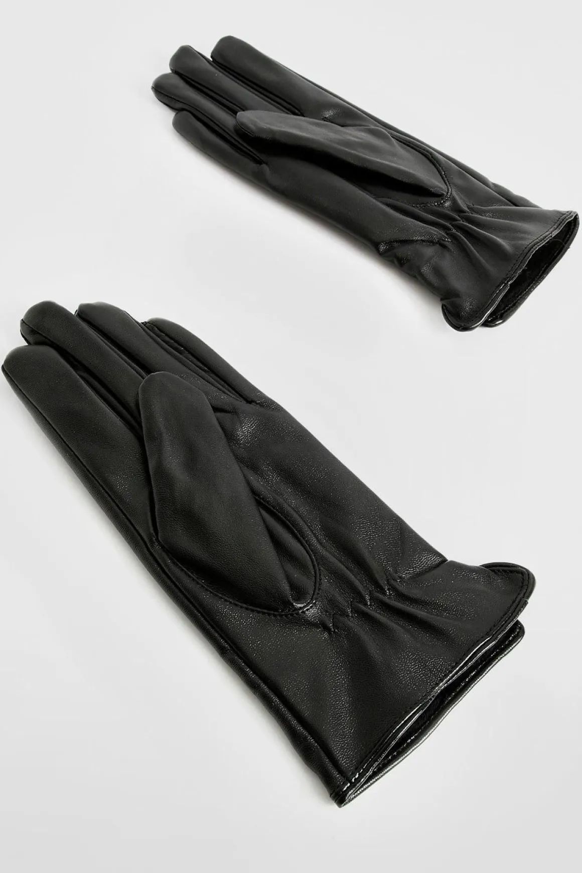 Gants En Synthétiquecuir Avec Détails De Coutures