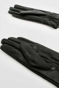 Gants En Synthétiquecuir Avec Détails De Coutures