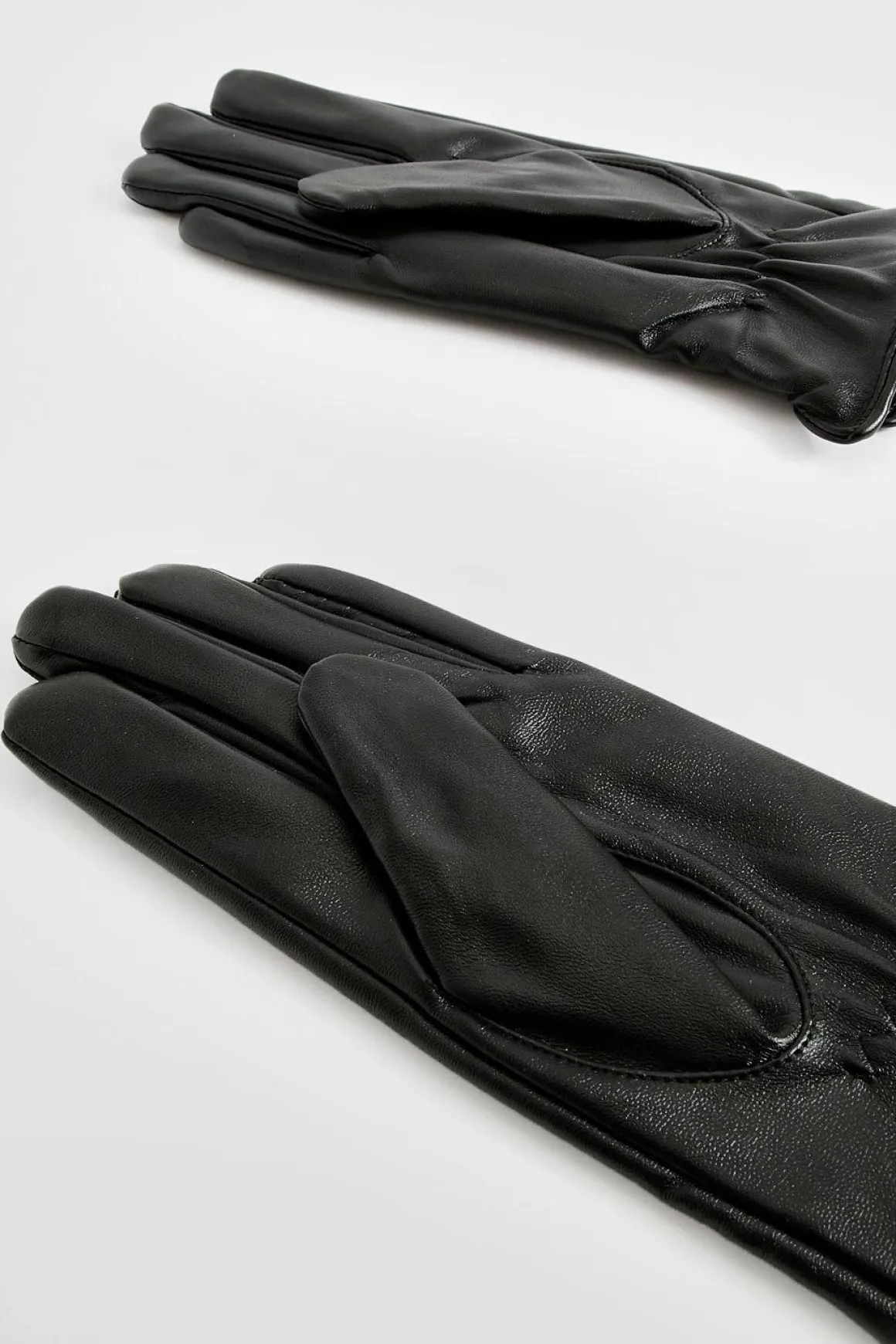 Gants En Synthétiquecuir Avec Détails De Coutures