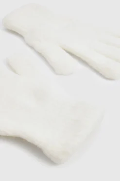 Gants tricotés duveteux