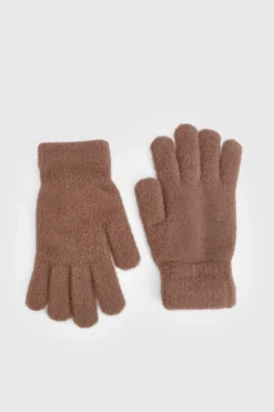 Gants tricotés duveteux