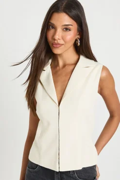 boohoo Gilet Ajusté à Agrafes et Œillets<Femme Tailleurs|Tops