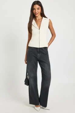 boohoo Gilet Ajusté à Agrafes et Œillets<Femme Tailleurs|Tops