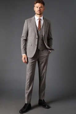 Burton Gilet Ajusté Anthracite à Carreaux Pied-de-Poule<Homme Costumes Et Tenues Formelles