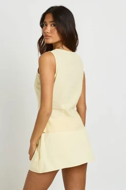 boohoo Gilet Ajusté Aspect Lin<Femme Tailleurs|Tops