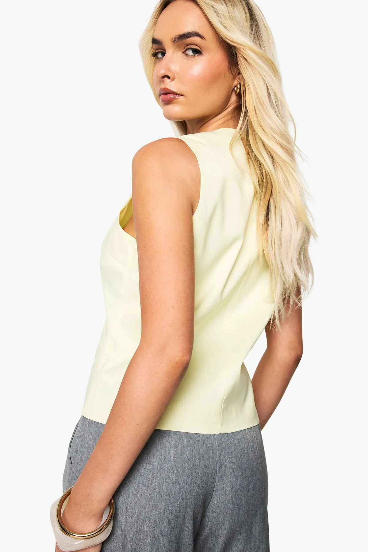 boohoo Gilet ajusté asymétrique<Femme Tailleurs|Tops