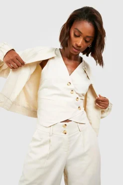 Gilet ajusté asymétrique en imitation corne