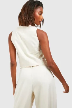 Gilet ajusté asymétrique en imitation corne