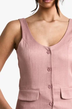 Gilet Ajusté Asymétrique En Tissu Tissé