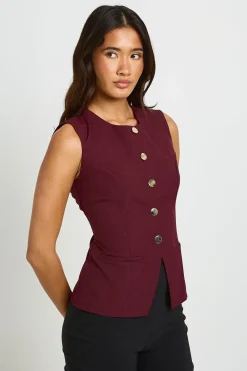 boohoo Gilet Ajusté Avec Détails De Boutons Décoratifs<Femme Tailleurs|Tops
