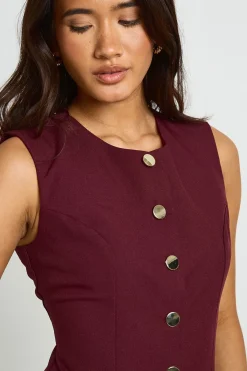 boohoo Gilet Ajusté Avec Détails De Boutons Décoratifs<Femme Tailleurs|Tops