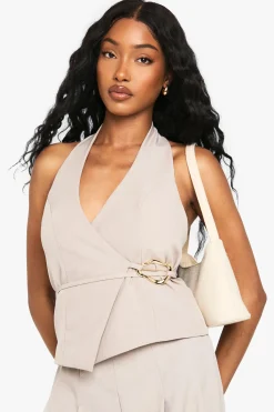 boohoo Gilet ajusté avec détails en métal<Femme Tailleurs|Tops