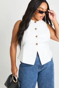 boohoo Gilet ajusté avec garniture de boutons dorés<Femme Tailleurs|Tops