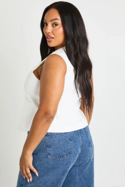 boohoo Gilet ajusté avec garniture de boutons dorés<Femme Tailleurs|Tops