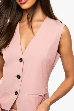 boohoo Gilet ajusté à boutons<Femme Tailleurs|Tops