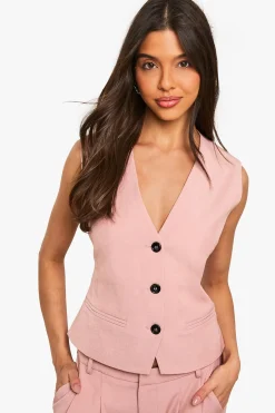 boohoo Gilet ajusté à boutons<Femme Tailleurs|Tops