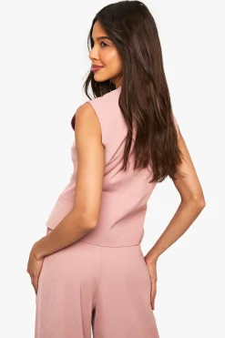 boohoo Gilet ajusté à boutons<Femme Tailleurs|Tops