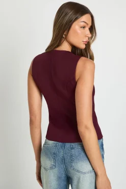 Gilet Ajusté À Col Montant Avec Boutonnage