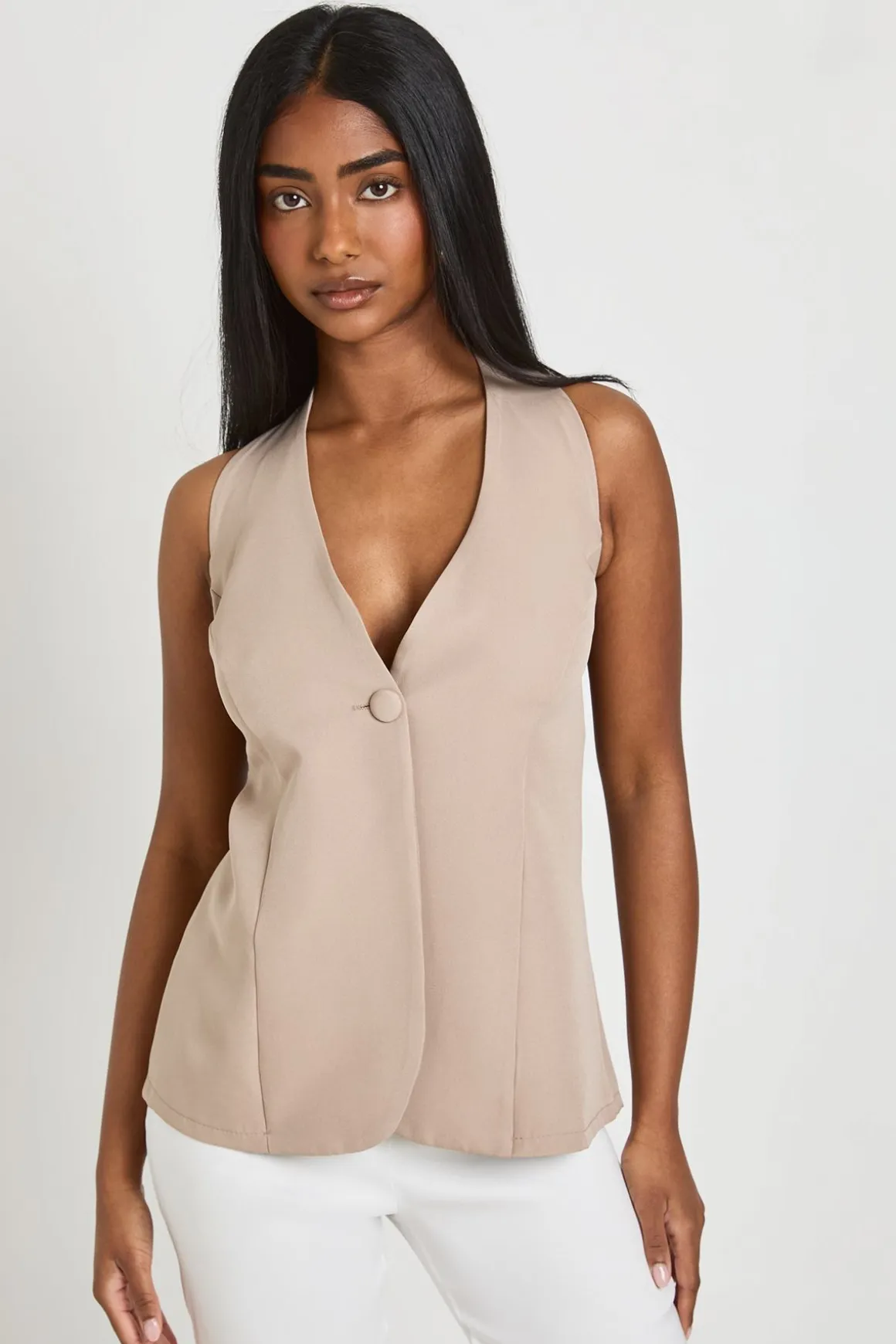 Gilet Ajusté Dos Nu À Col Licou