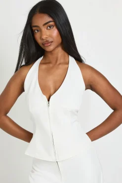 Gilet Ajusté Dos Nu À Encolure Américaine